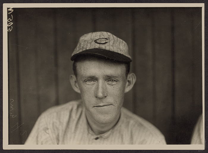 Chicago Cubs second baseman Johnny Evers, part of the famed Tinker-to-Evers-to-Chance double play combo, stares into a camera in 1910.  The photo  is among the petabytes of  digital data stored at the Library of Congress.