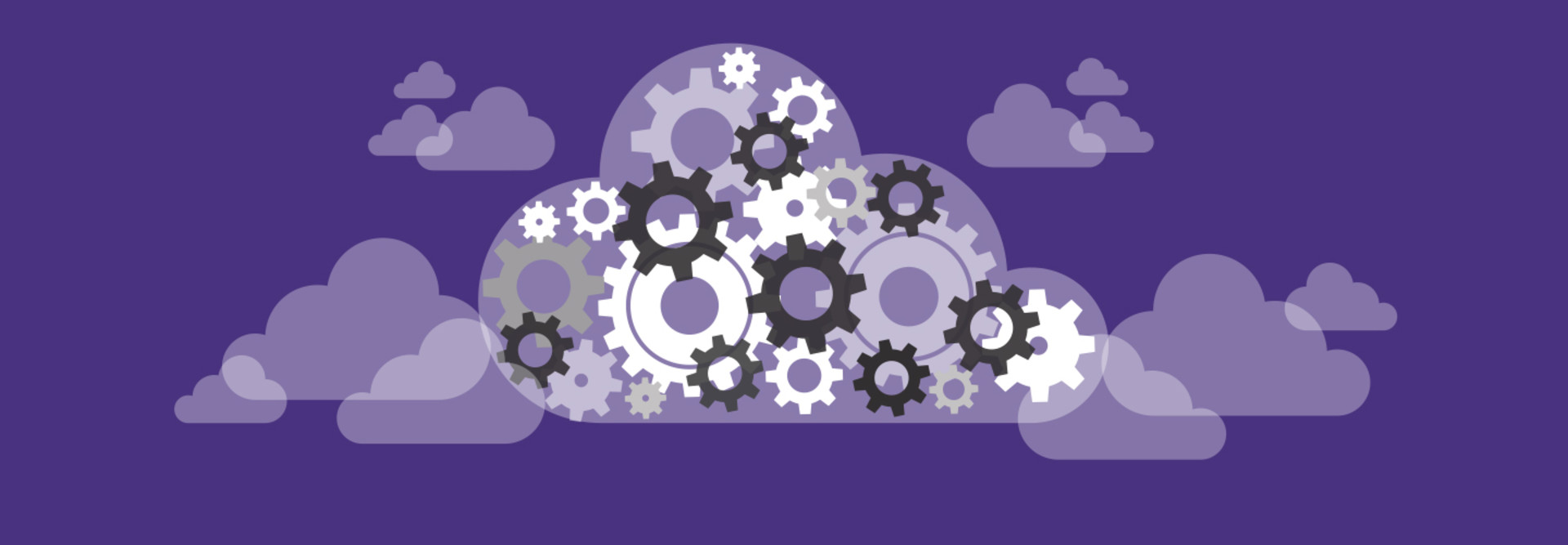 Cloud computing abstract image with gears 