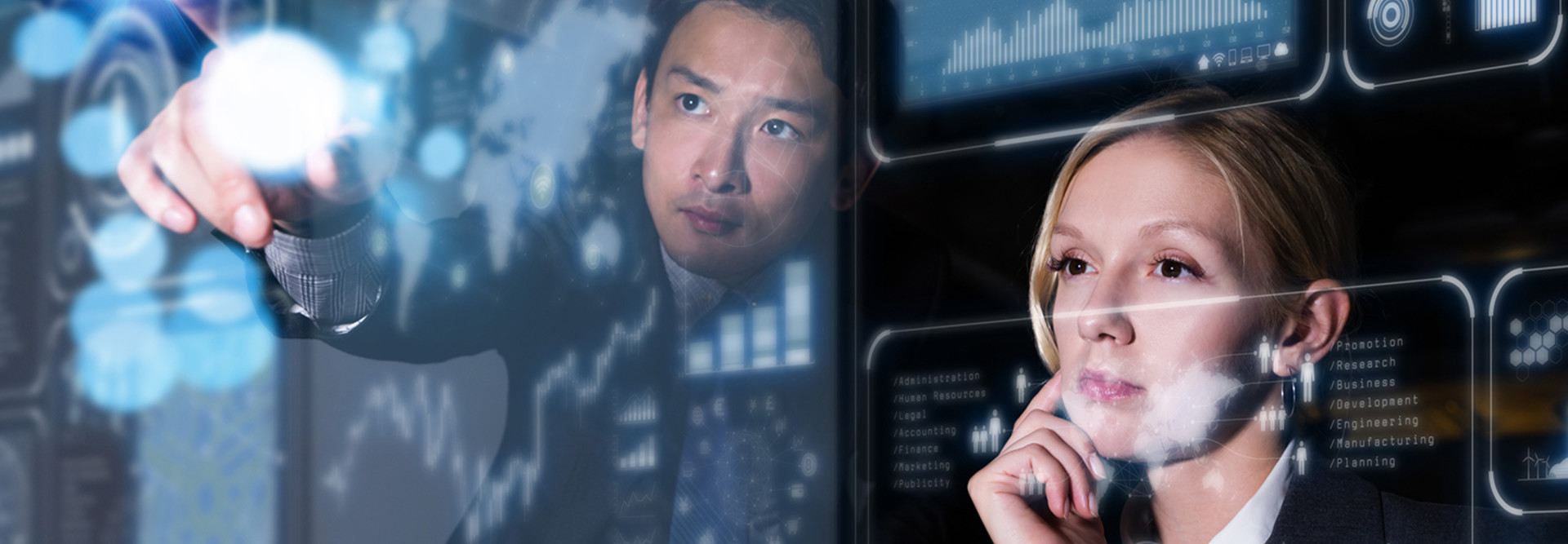Analysts looking at cyber dashboard 