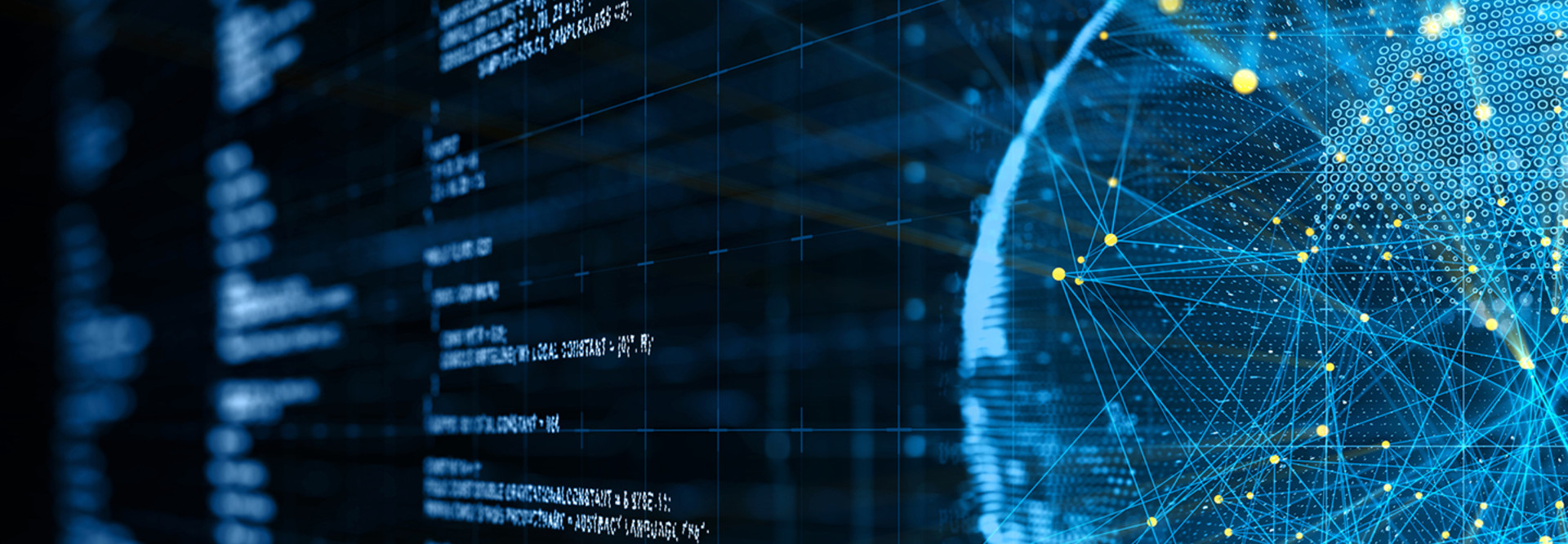 Data abstract image with a globe 