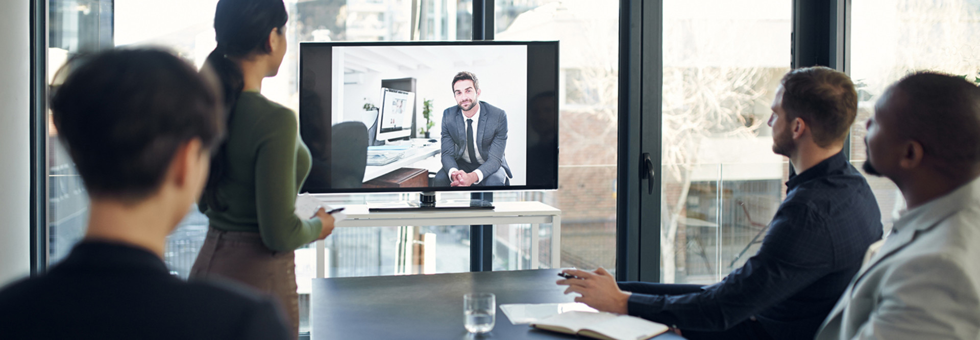 Federal workers on a videoconference call 
