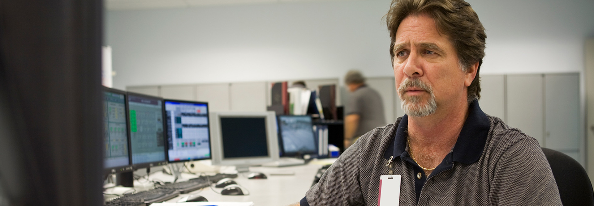 IoT Security engineer in a control room 
