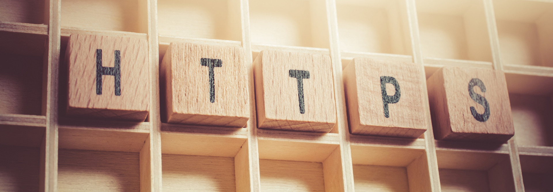 HTTPS spelled out in blocks on a shelf 