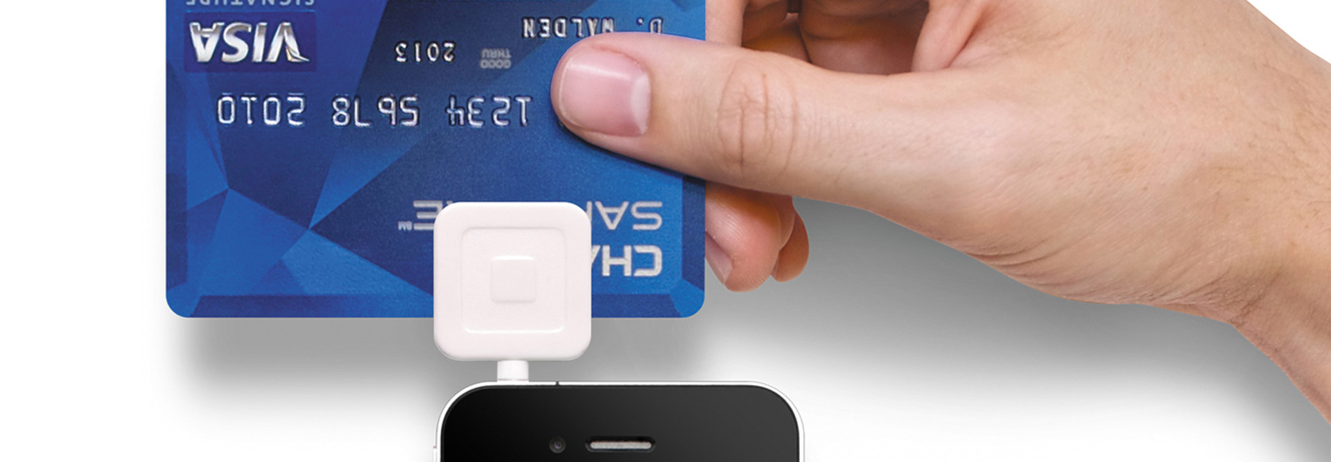 Square reader on an iPhone