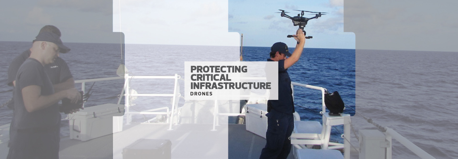 man in military uniform holding a drone over his head on a boat