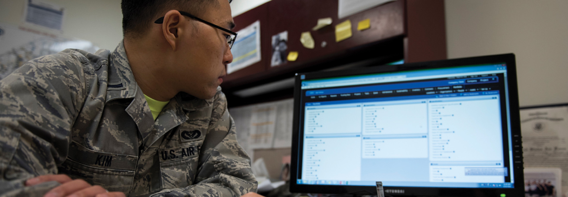 1st Lt Timothy Kim, 11th Civil Engineer Squadron installation Tririga information owner, poses for a photo while working with the next generation of information technology system, Tririga