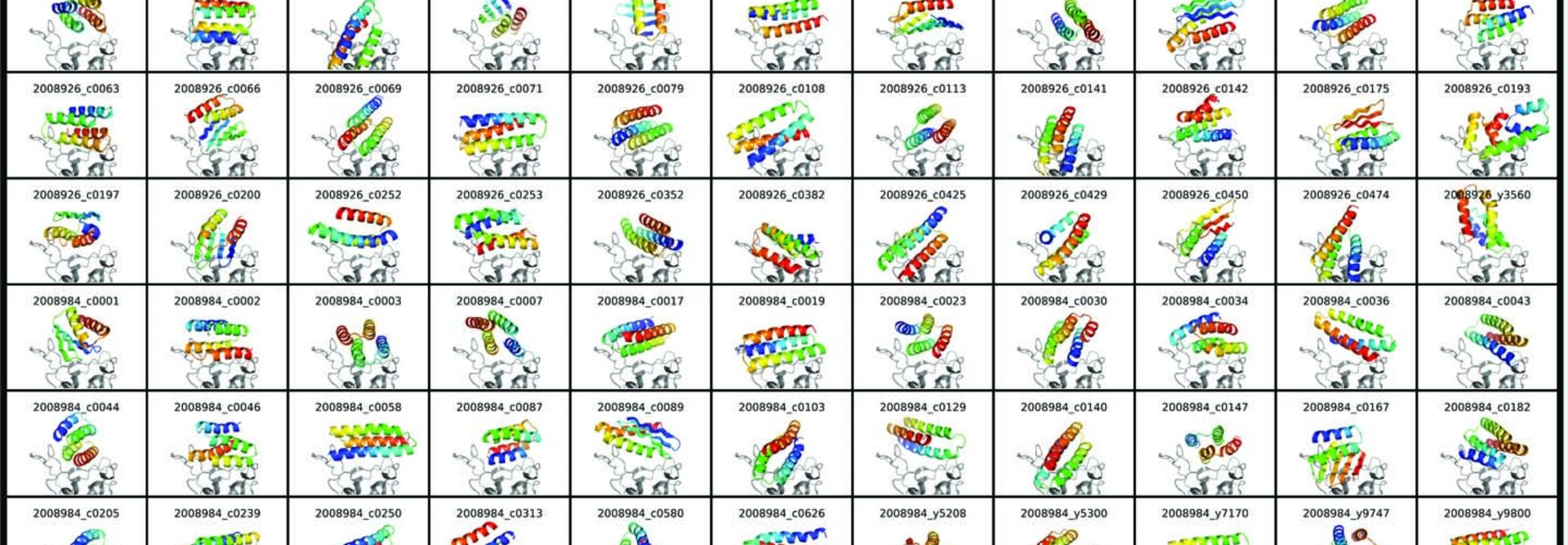 Series of colorful twisty patterns