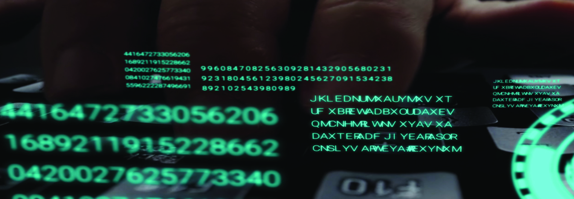 typing fingers underneath numbers