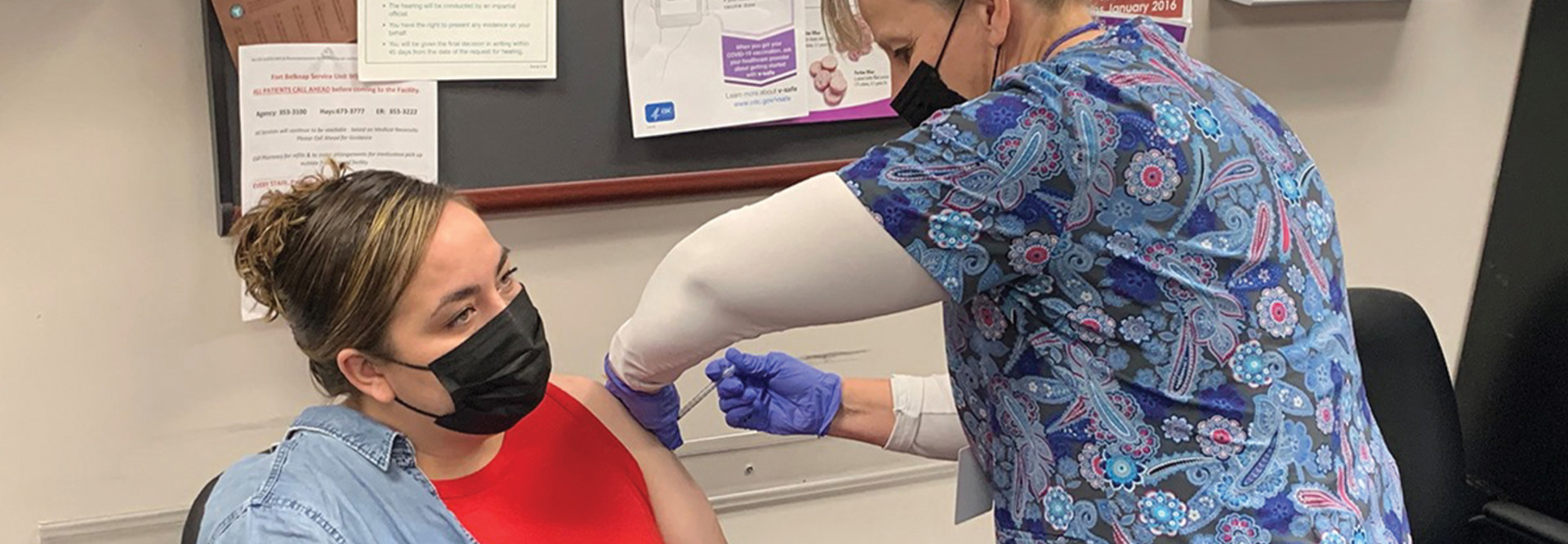 COVID-19 vaccination at the IHS Fort Belknap Hospital in Harlem, Montana, April 6, 2021.