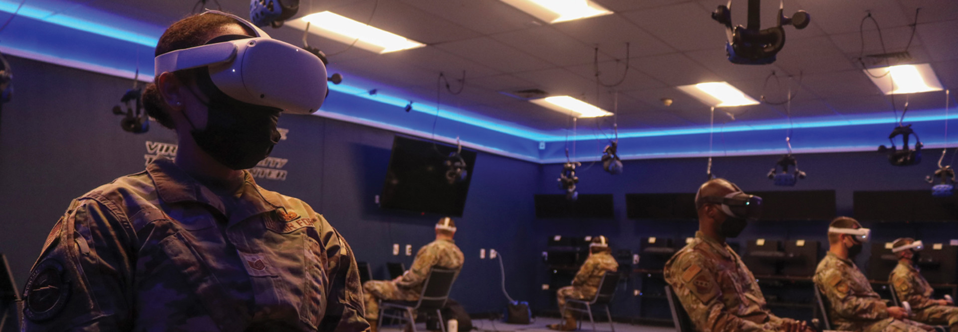 Airmen complete soft skills virtual reality training at Dyess Air Force Base, Texas, Oct. 22, 2021. 