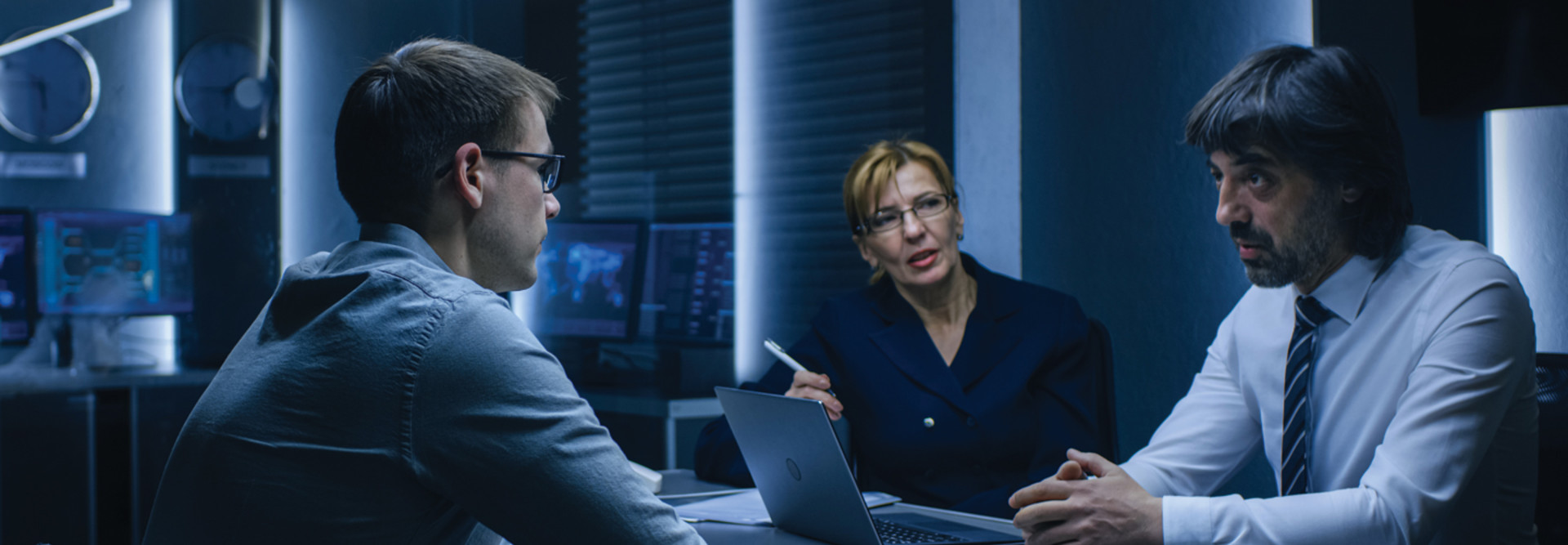 Team meeting on cybersecurity 