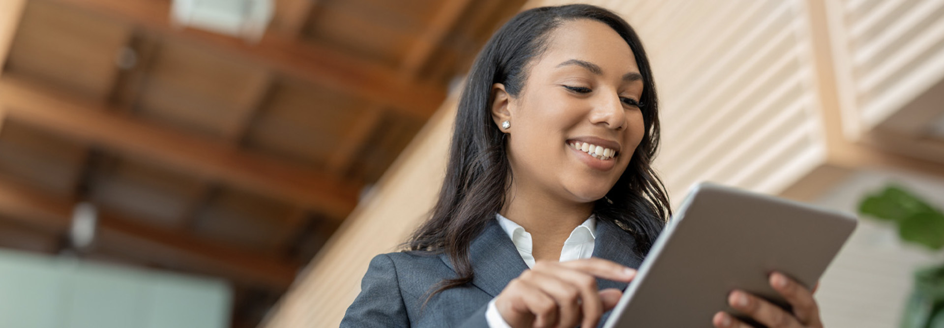 Federal employee using tablet
