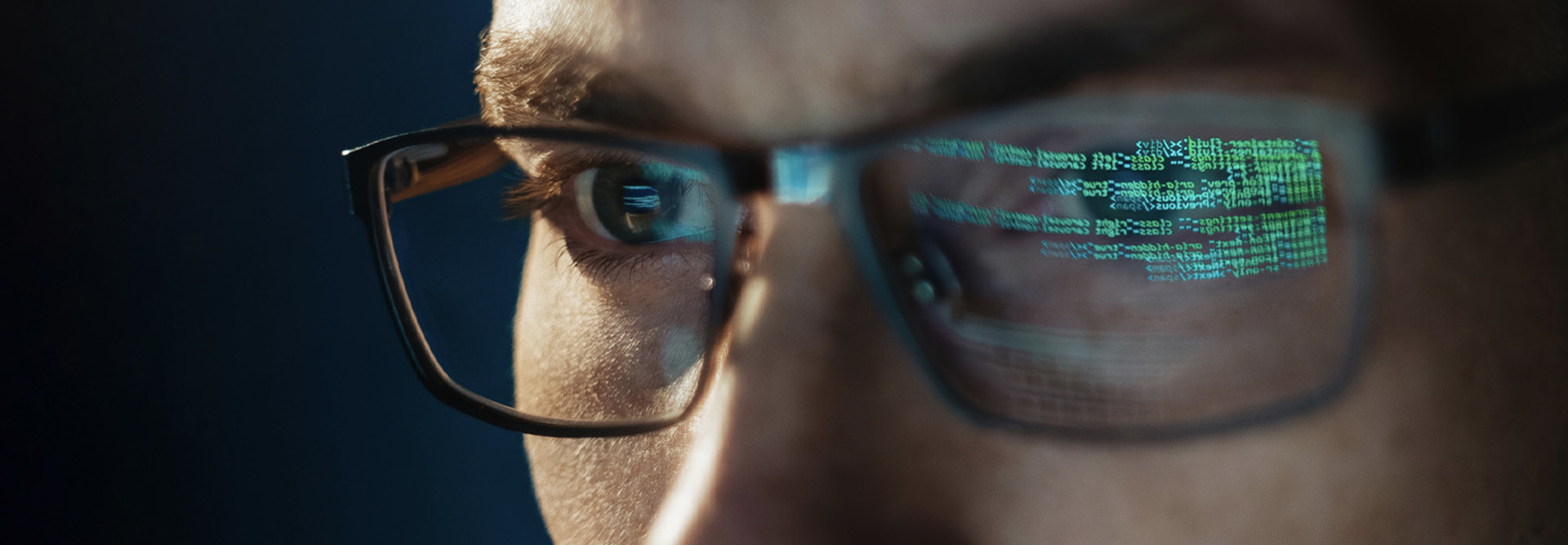 Close up of a person coding