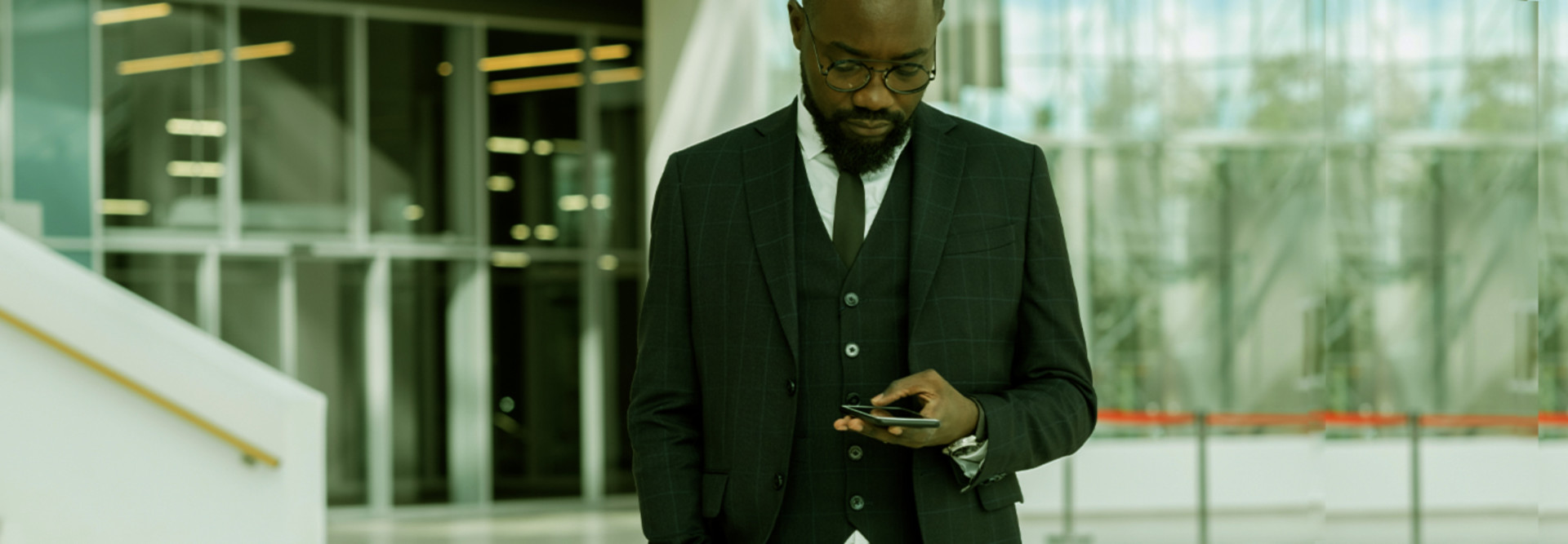 Businessman on his cell phone