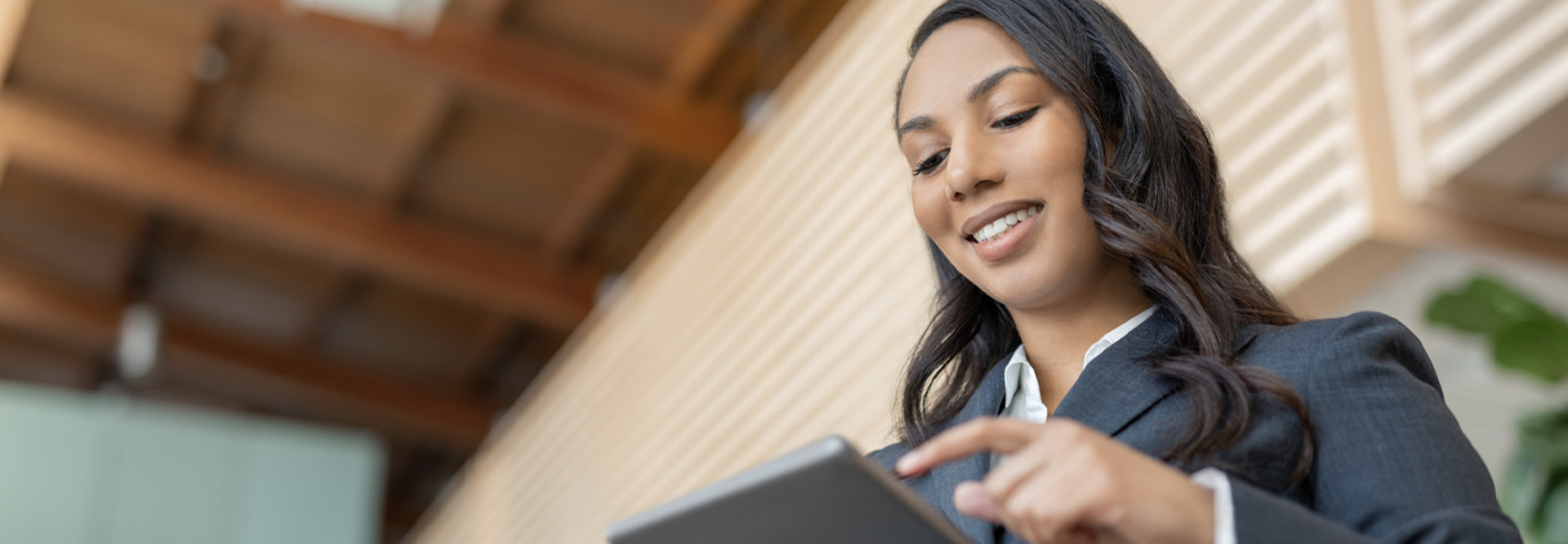 Employee working on mobile device