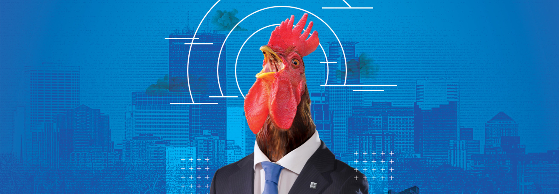 Chicken in a suit