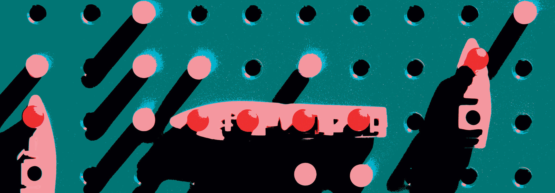 Artistic rendering of the game Battleship