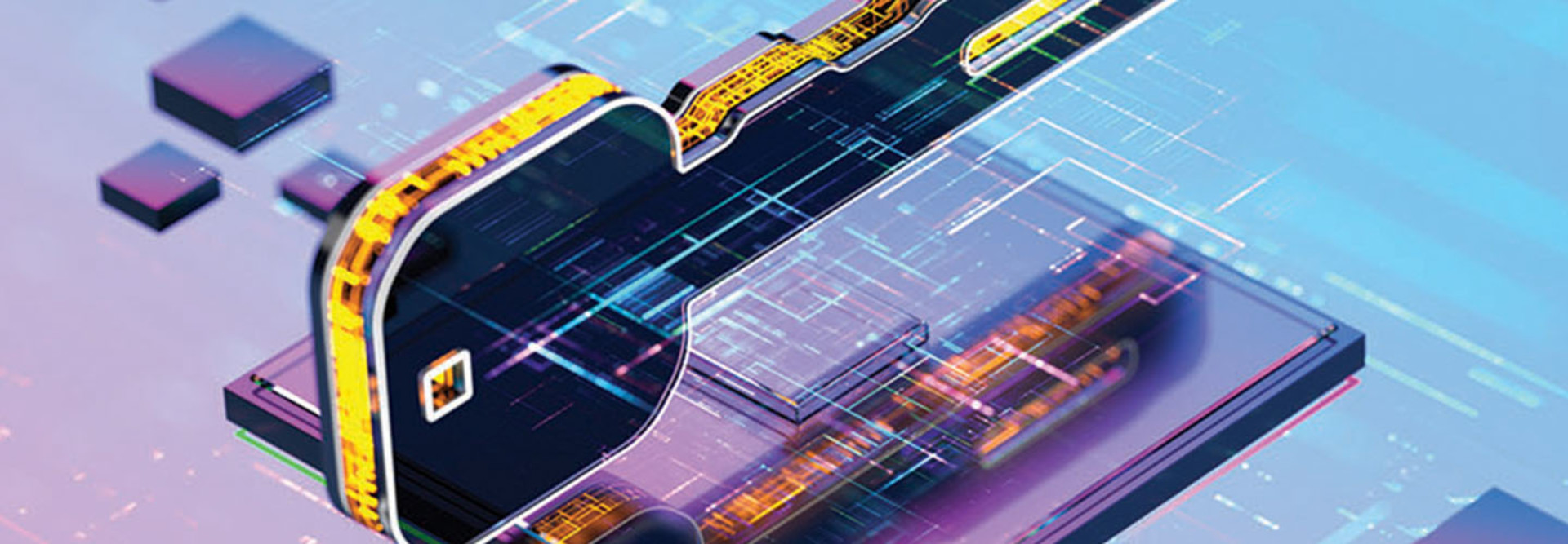 Security Digital key on abstract CPU concept