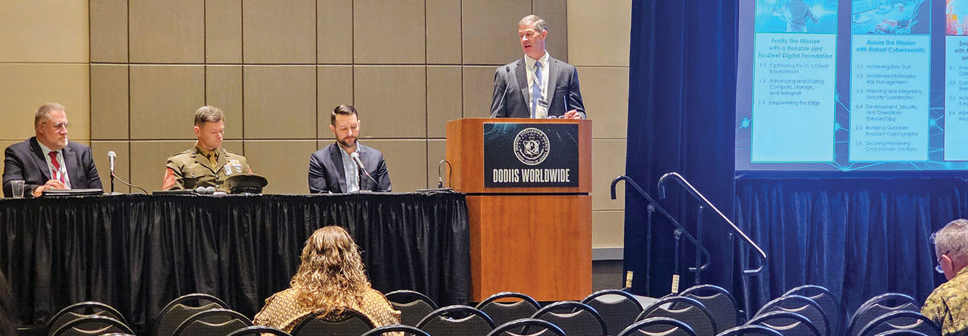 A panel of defense and intelligence leaders