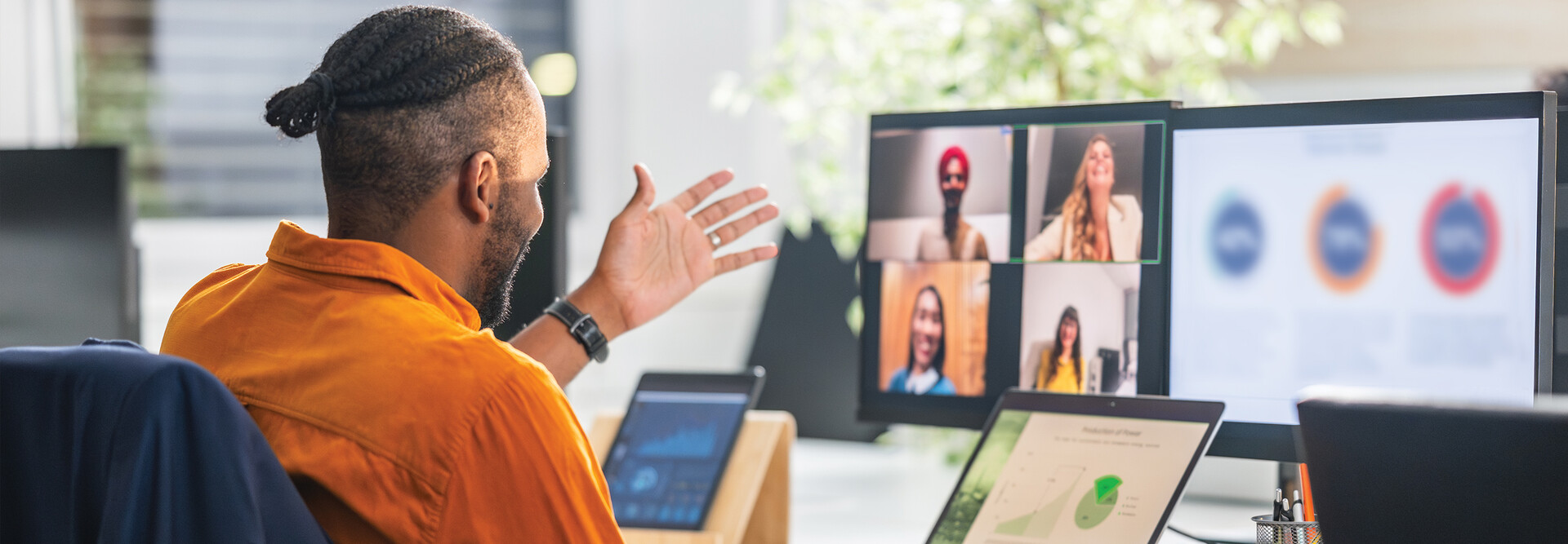 man on a video conference call