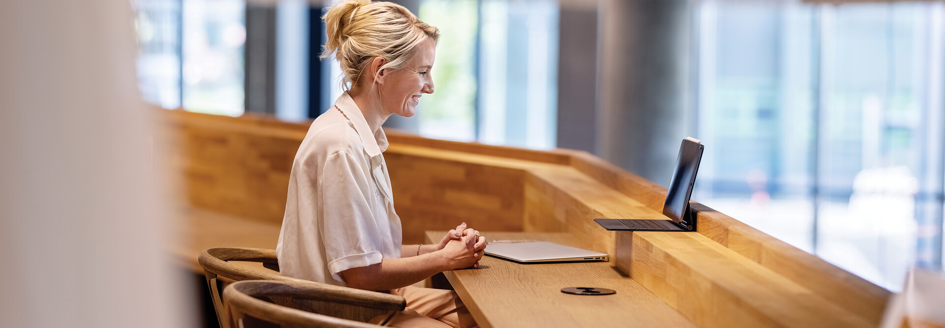 Women looking at computer monitor