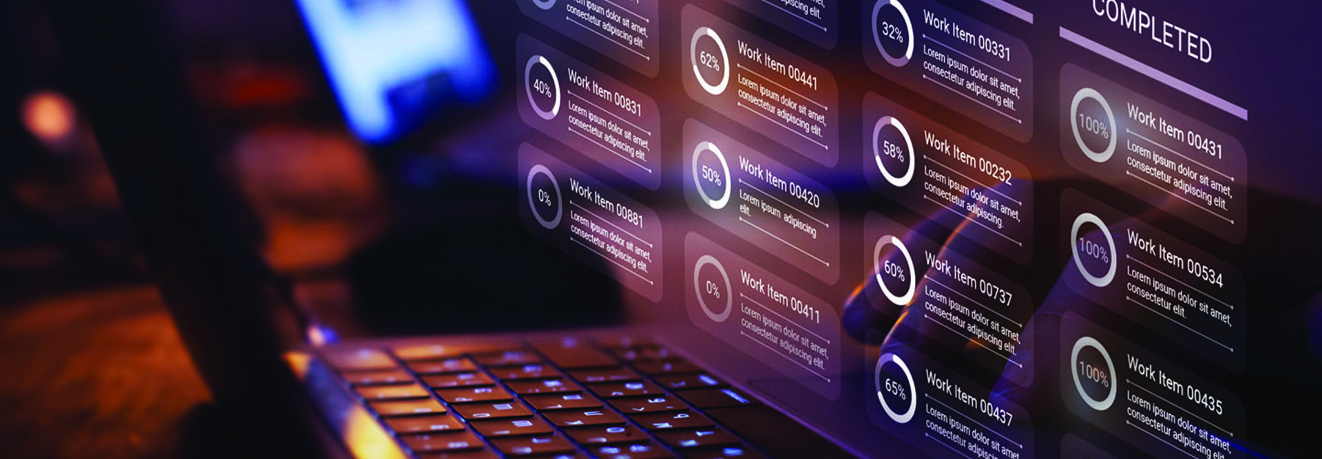 Agile software development on a laptop screen