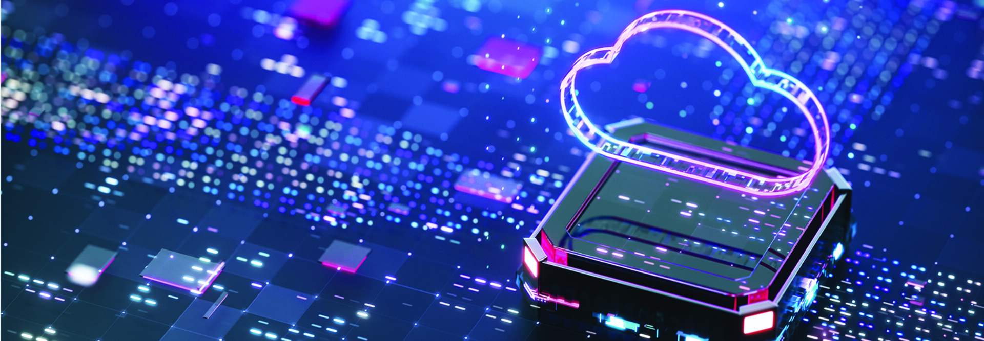 Digital cloud computing concept
