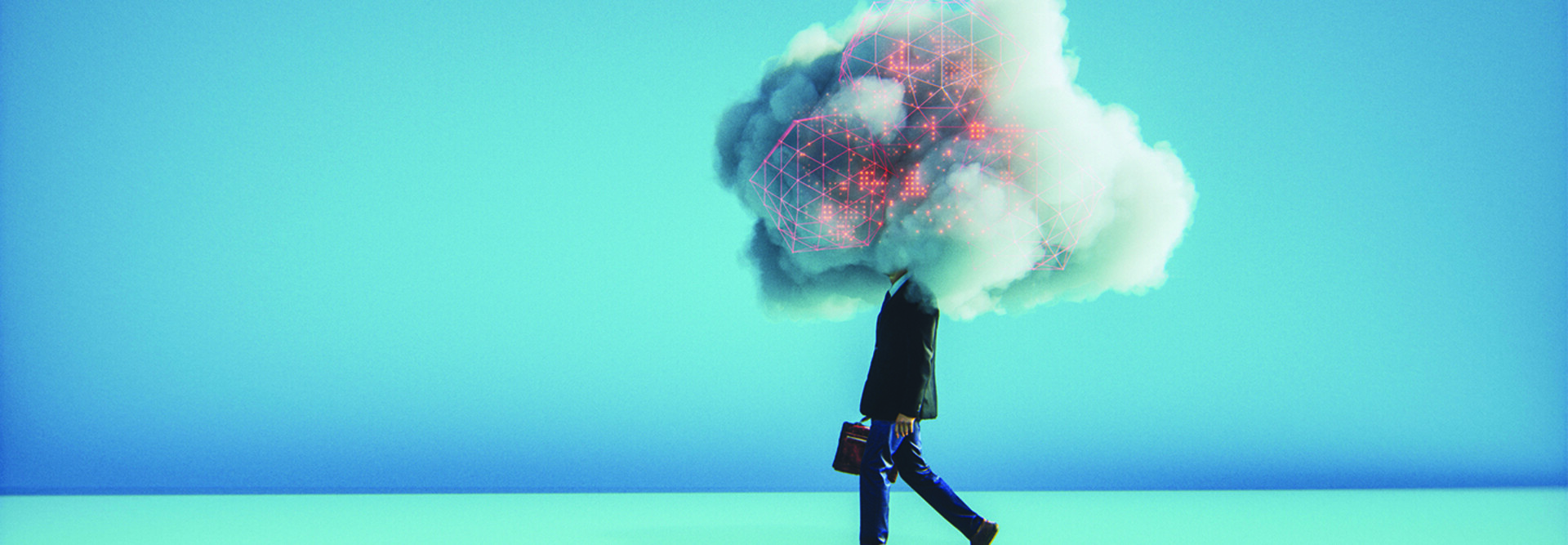 Person with their head in the clouds