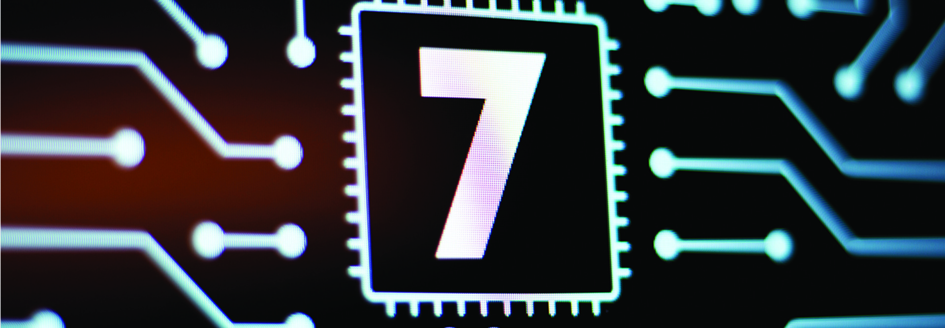 Technology Background and Circuit Board With Number 7