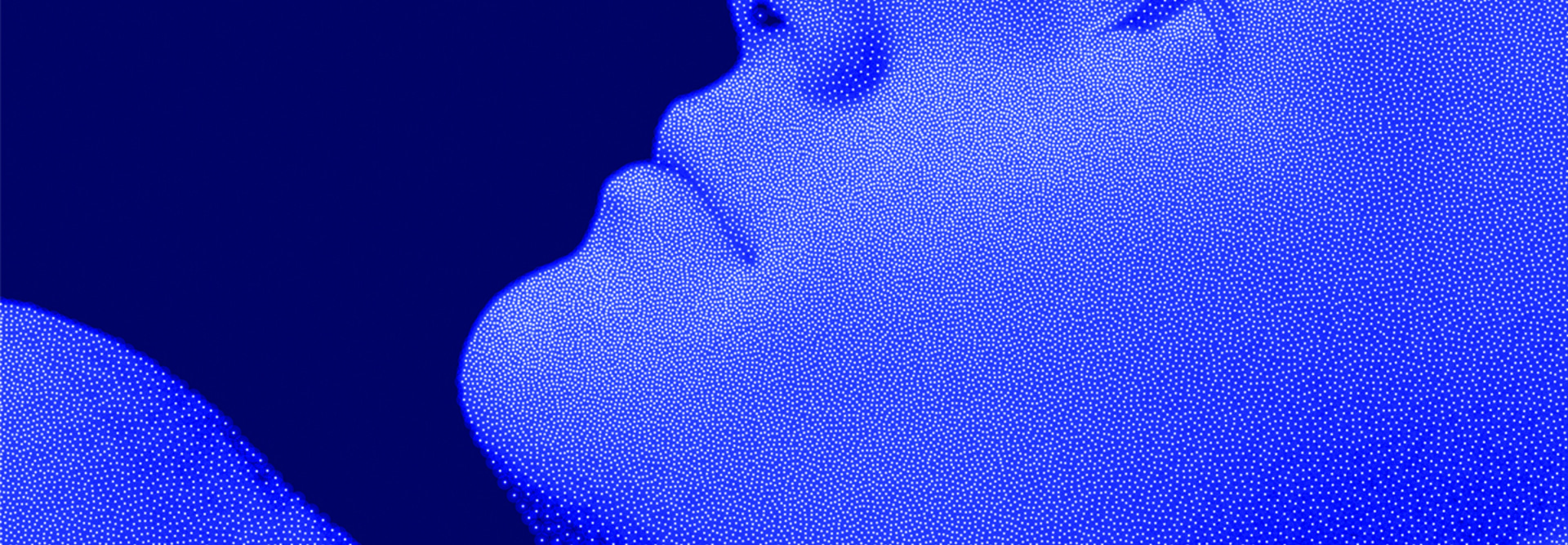 Abstract head made of dots