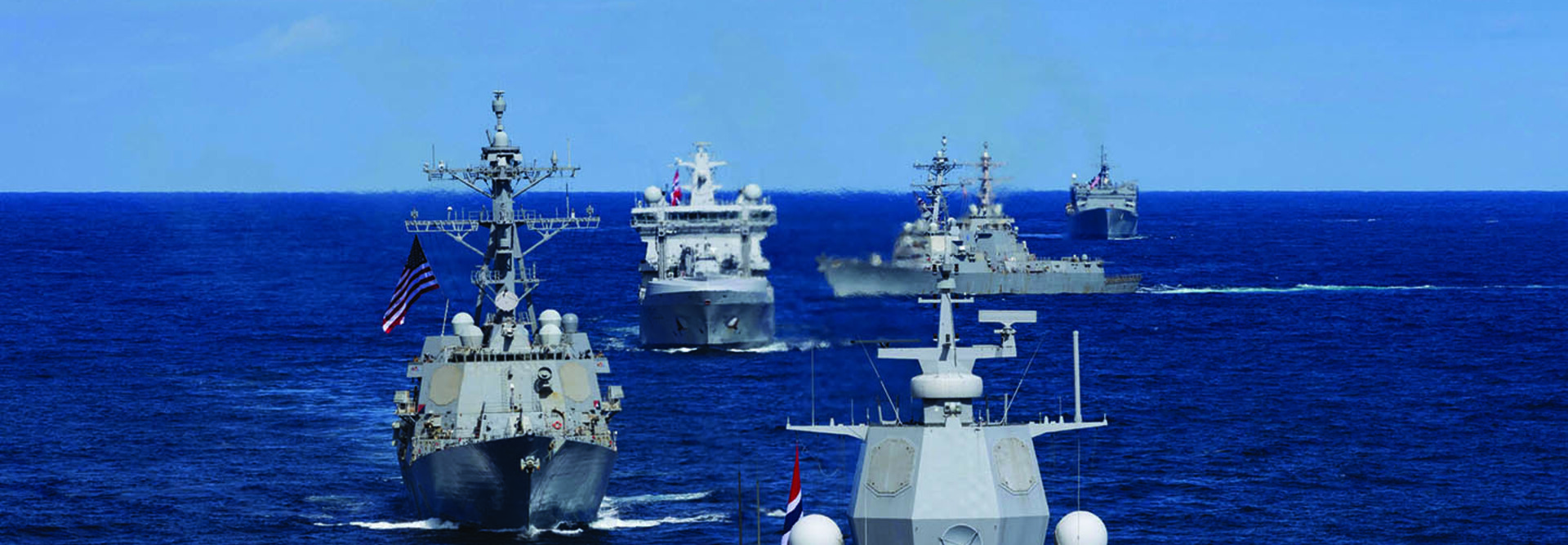 A joint exercise at sea between the U.S. and allies