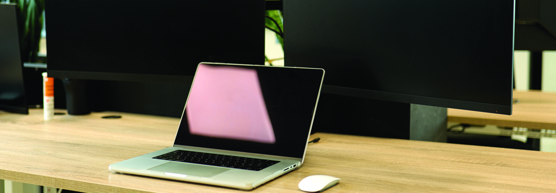 Laptop sitting on desk