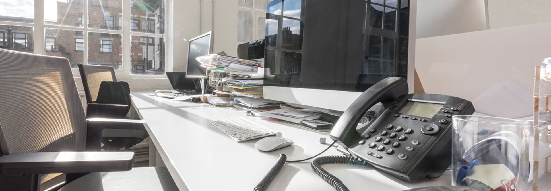 Empty desk in office