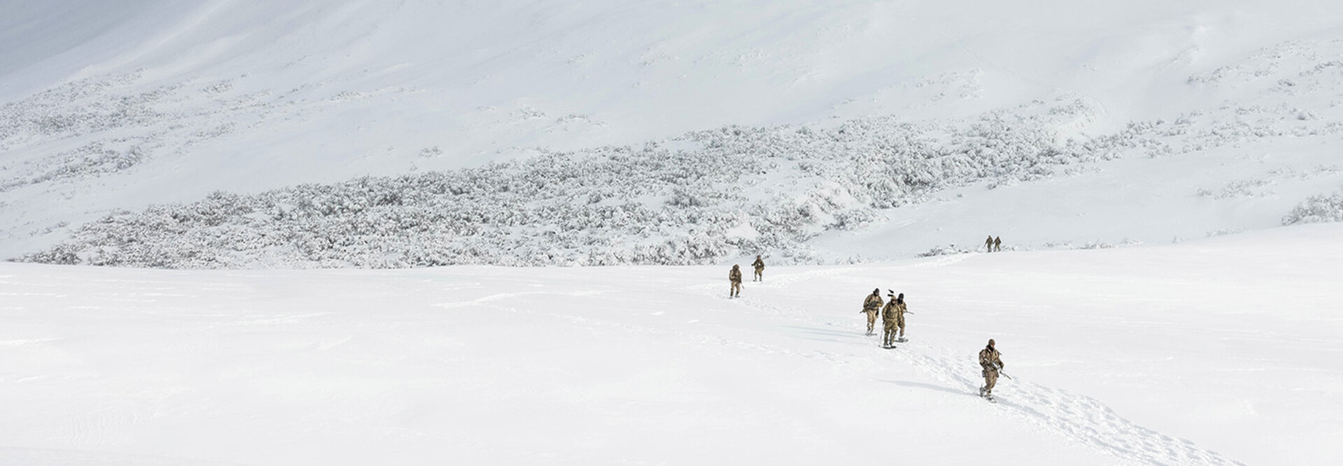Military members hiking