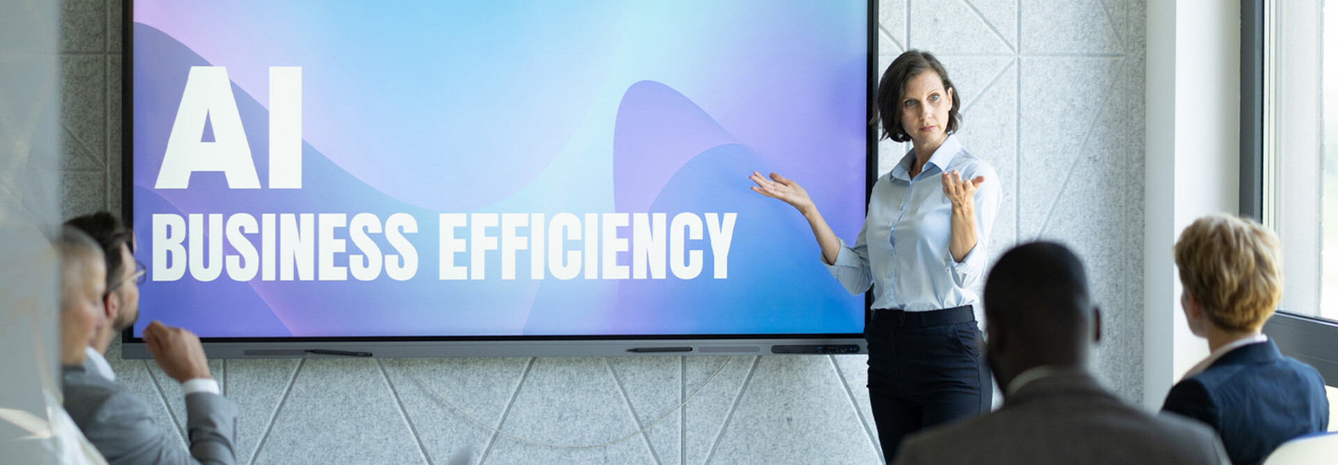 Meeting about artificial intelligence and business efficiency