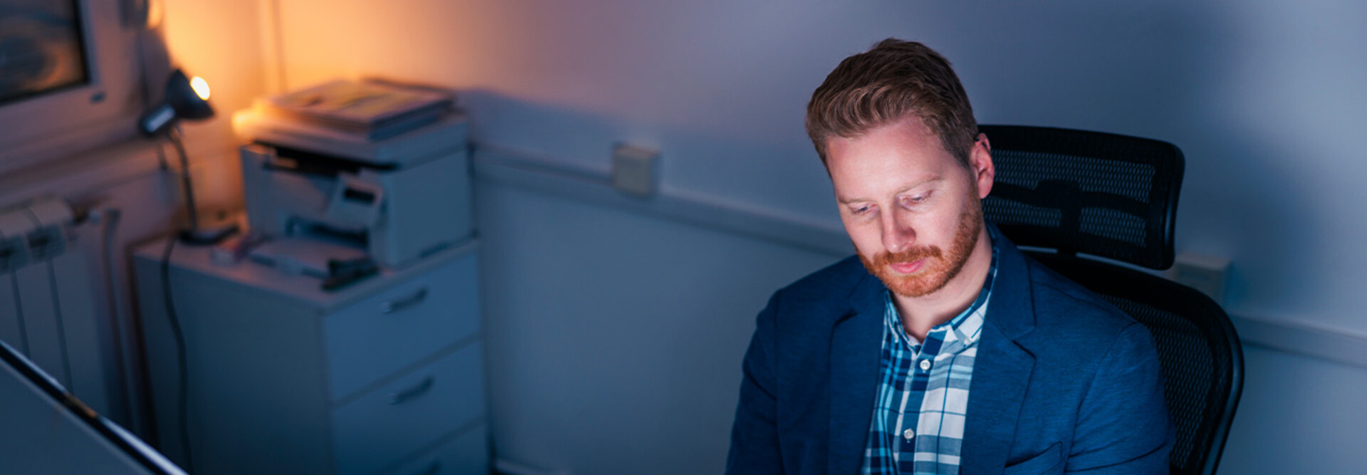 Person reviewing documents