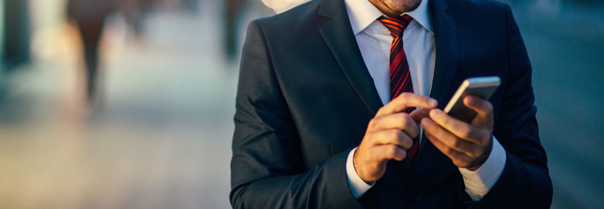 Man using smartphone