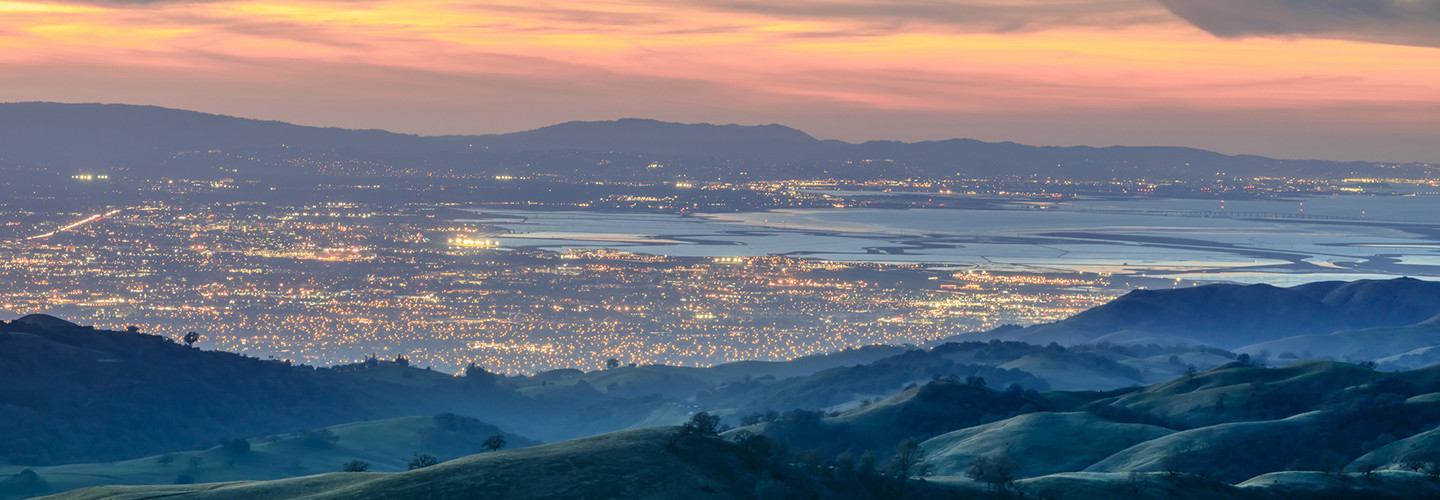 Silicon Valley at sunset 