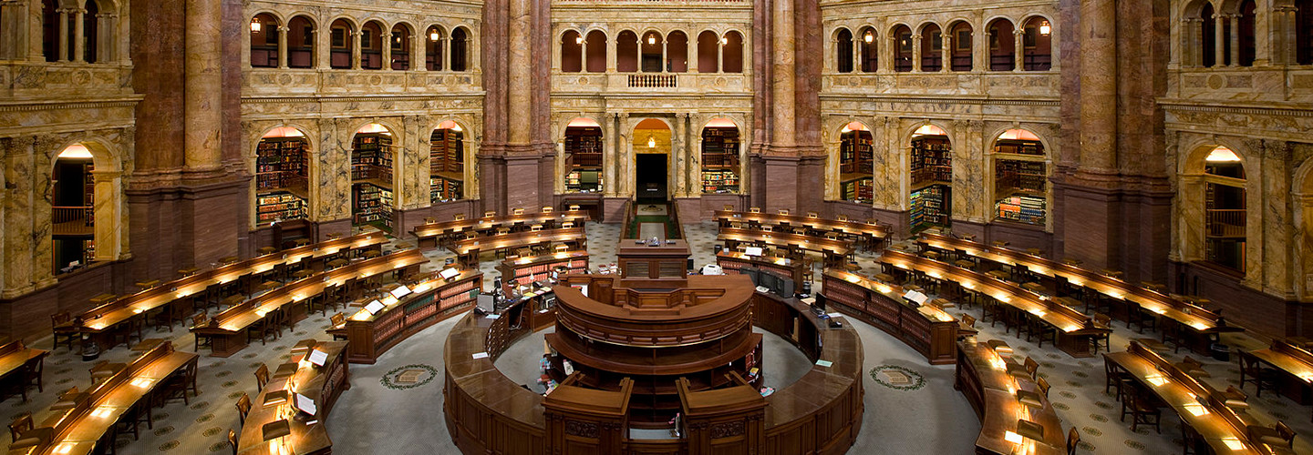 The Main Reading Room of the Library of Congress in the Thomas Jefferson Building