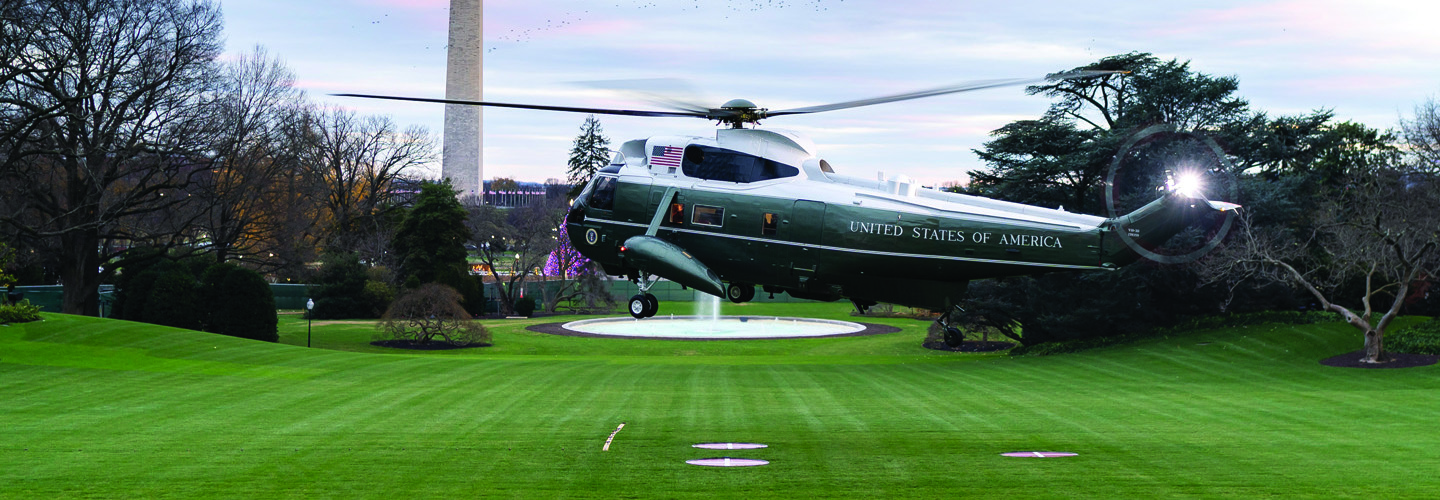 president's helicopter taking off from the white house lawn