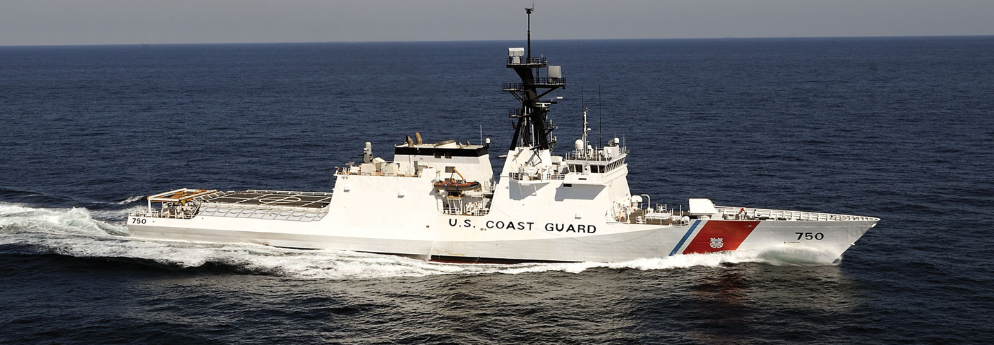 Coast Guard ship in the ocean