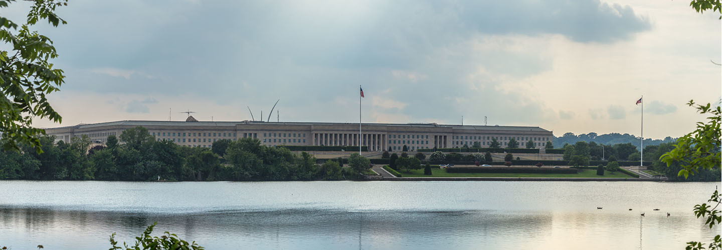 The Pentagon under some clouds