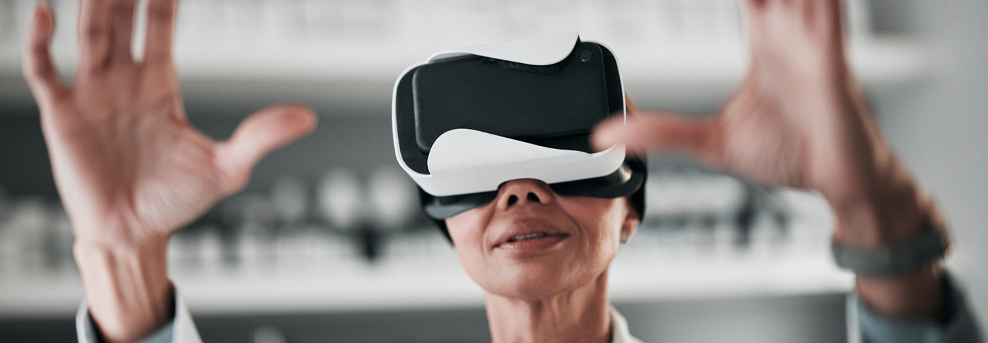 Person using virtual technology