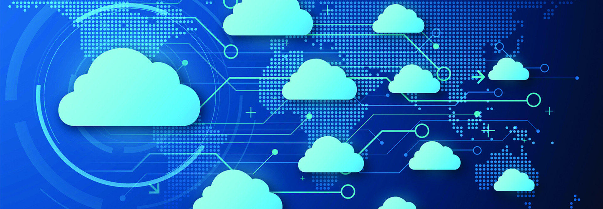 Blue image of several clouds