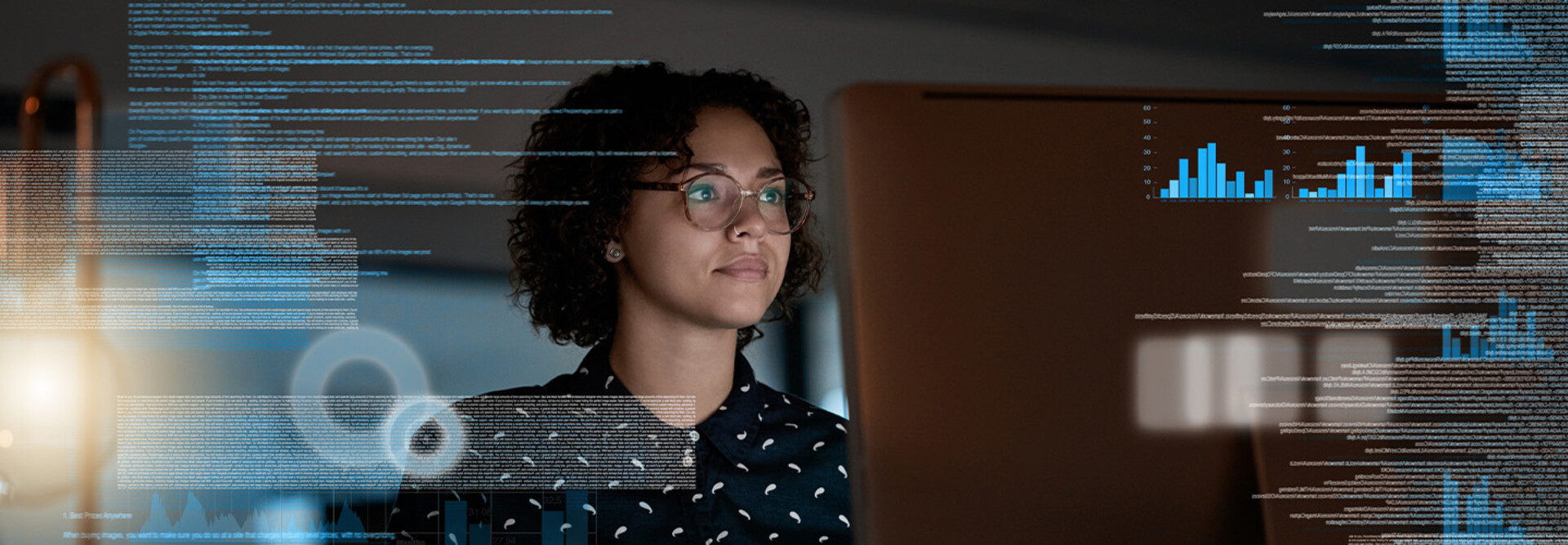 Person reviewing data