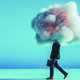 Person with their head in the clouds
