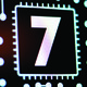 Technology Background and Circuit Board With Number 7