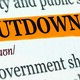 Shutdown highlighted on a document