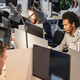 People working at computers