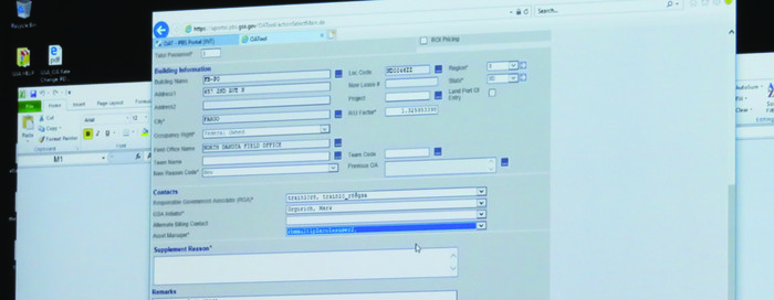Forms on a computer screen